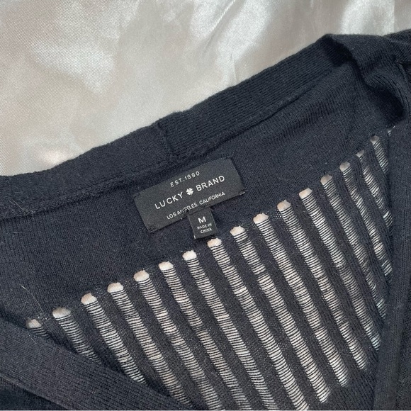 Drop shoulder soft knitted / distressed cardigan in black - Picture 9 of 9